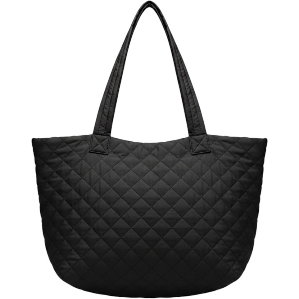 Jockey Women Black Quilted Tote Bag Diamond Stitch Shoulder Bag Large Gym Travel